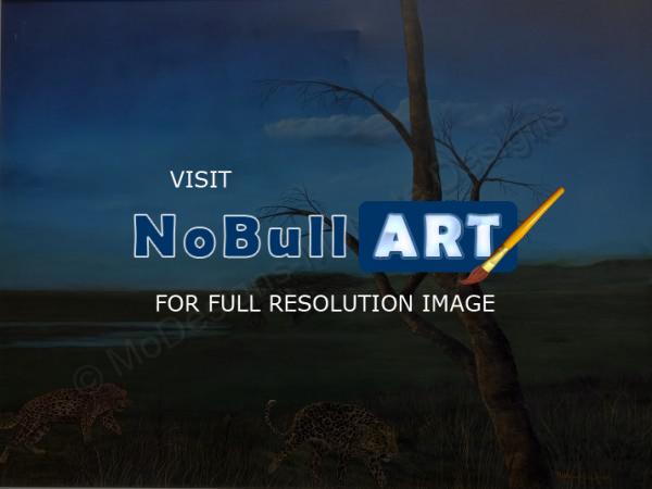 Art By Nathaniel B Dunson - Leopards - Oil On Canvas