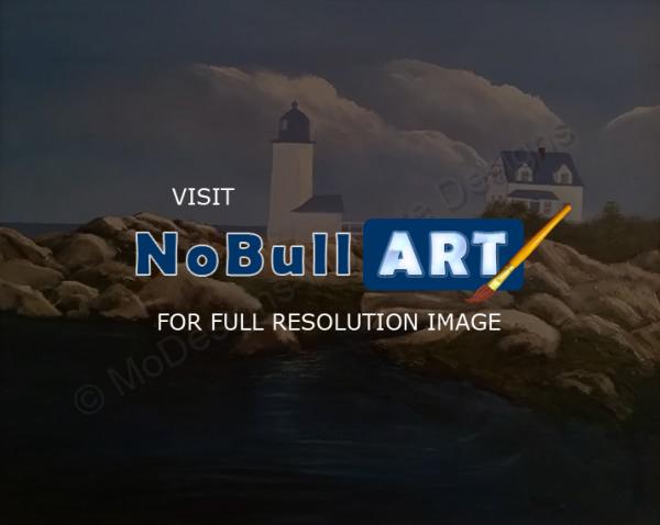 Art By Nathaniel B Dunson - Lighthouse - Oil On Canvas