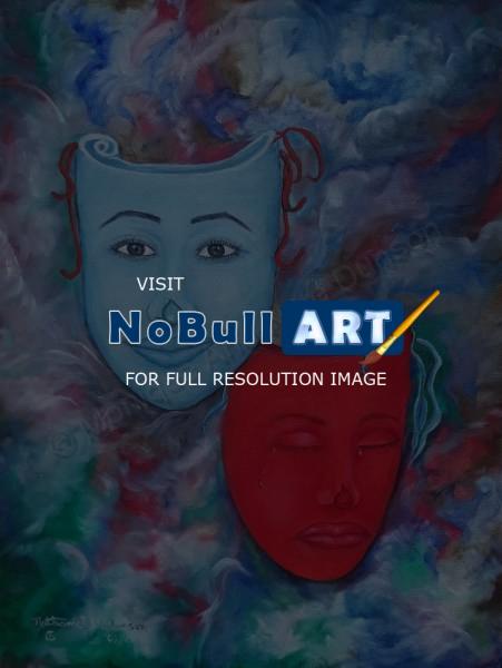 Art By Nathaniel B Dunson - The Masks - Oil On Canvas